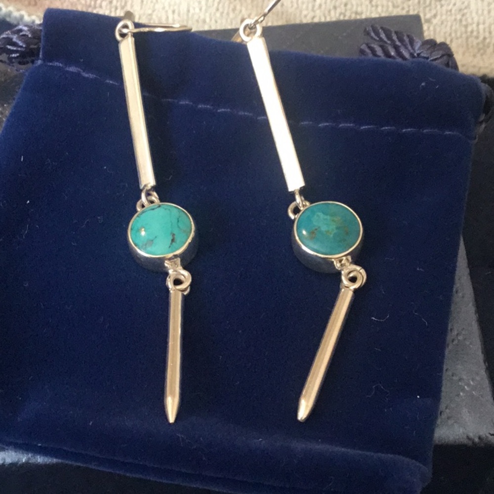 NWOT 925 Sterling Silver Gemstone Dangle Earrings